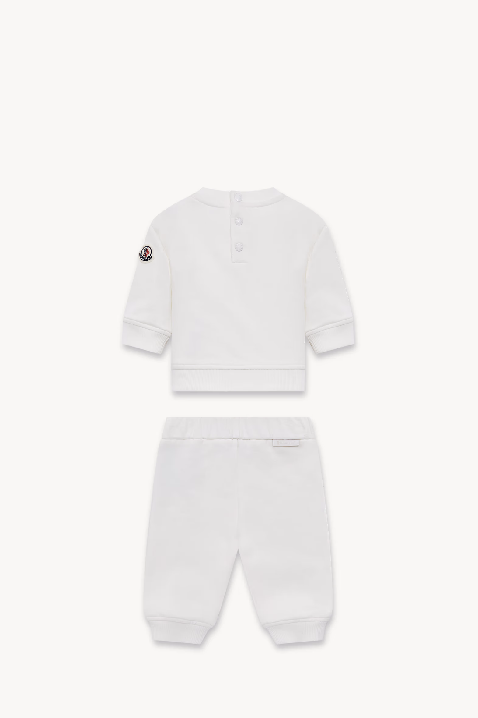 Embroidered Logo Cotton Sweatsuit Set Gender Neutral White Moncler 3